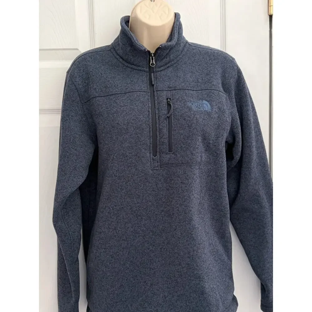 The North Face Mens S Blue Gordon Lyons 1/4 Zip Fleece Pullover Outdoor Gorpcore